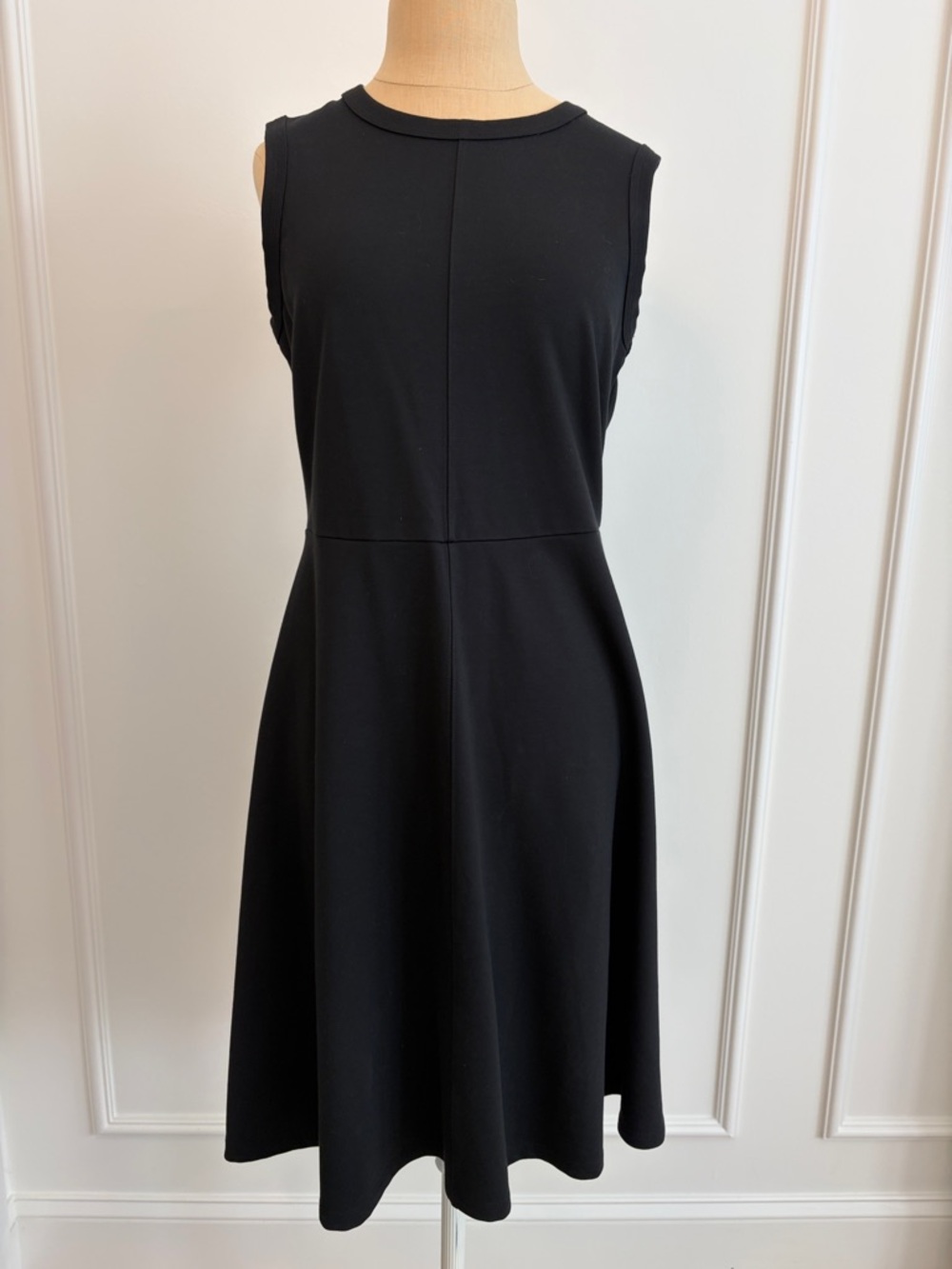 Banana Republic Black Sleeveless Midi Fit-and-Flare Dress, S, Like New, Stretch!